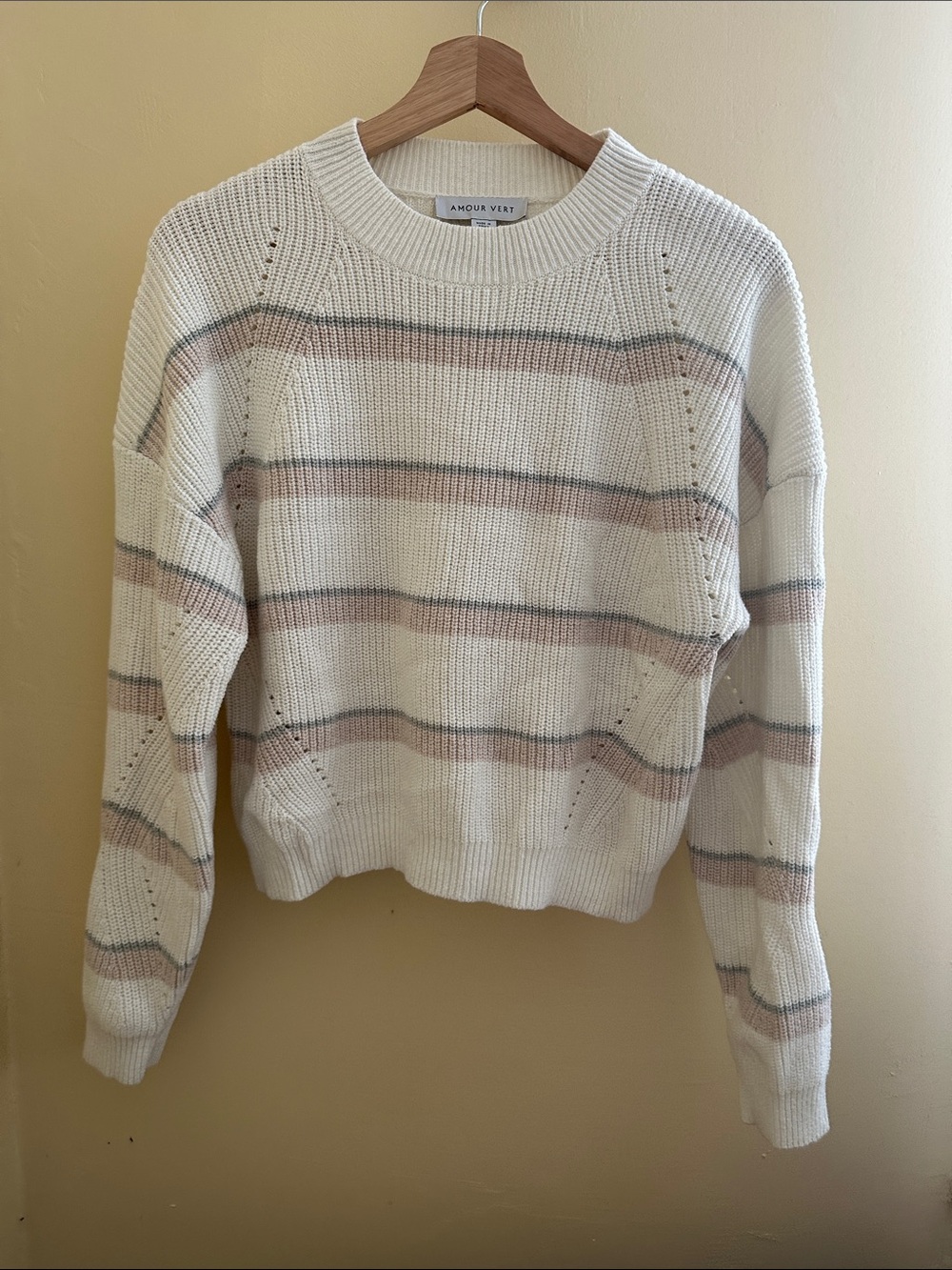 Amour Vert Cotton/Linen Striped Sweater